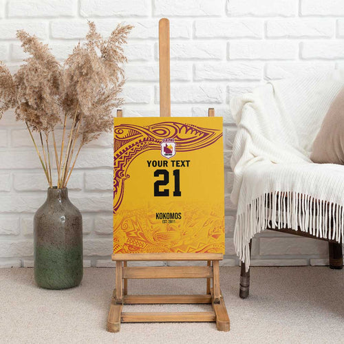 Queensland Papua New Guinea Custom Canvas Wall Art All Gold Pacific PNG Tribal Style