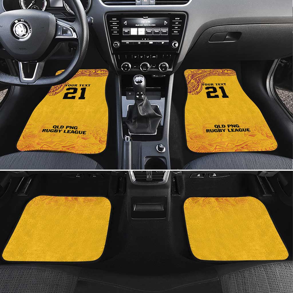 Queensland Papua New Guinea Custom Car Mats All Gold Pacific PNG Tribal Style