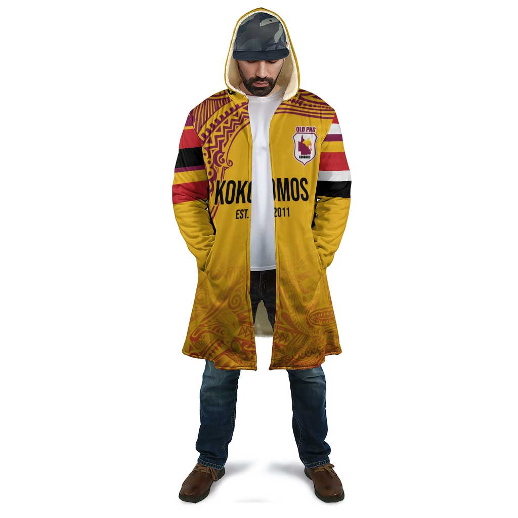 Queensland Papua New Guinea Custom Cloak All Gold Pacific PNG Tribal Style - Aussie Hoodie