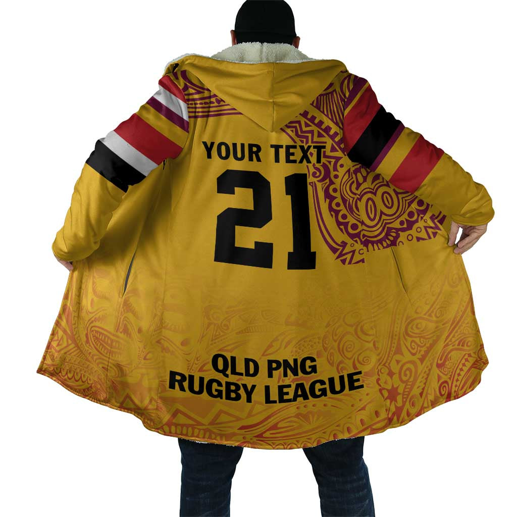 Queensland Papua New Guinea Custom Cloak All Gold Pacific PNG Tribal Style - Aussie Hoodie