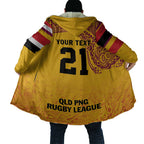 Queensland Papua New Guinea Custom Cloak All Gold Pacific PNG Tribal Style - Aussie Hoodie