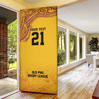 Queensland Papua New Guinea Custom Door Cover All Gold Pacific PNG Tribal Style - Aussie Hoodie