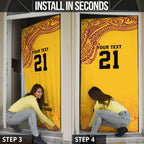 Queensland Papua New Guinea Custom Door Cover All Gold Pacific PNG Tribal Style - Aussie Hoodie