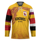 Queensland Papua New Guinea Custom Hockey Jersey All Gold Pacific PNG Tribal Style - Aussie Hoodie