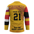 Queensland Papua New Guinea Custom Hockey Jersey All Gold Pacific PNG Tribal Style - Aussie Hoodie