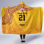 Queensland Papua New Guinea Custom Hooded Blanket All Gold Pacific PNG Tribal Style