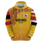 Queensland Papua New Guinea Custom Hoodie All Gold Pacific PNG Tribal Style