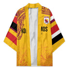 Queensland Papua New Guinea Custom Kimono All Gold Pacific PNG Tribal Style - Aussie Hoodie
