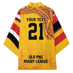Queensland Papua New Guinea Custom Kimono All Gold Pacific PNG Tribal Style - Aussie Hoodie