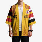 Queensland Papua New Guinea Custom Kimono All Gold Pacific PNG Tribal Style - Aussie Hoodie