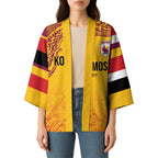 Queensland Papua New Guinea Custom Kimono All Gold Pacific PNG Tribal Style - Aussie Hoodie