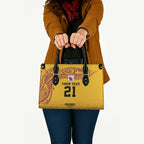 Queensland Papua New Guinea Custom Leather Bag All Gold Pacific PNG Tribal Style - Aussie Hoodie