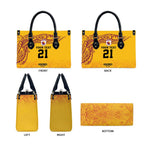 Queensland Papua New Guinea Custom Leather Bag All Gold Pacific PNG Tribal Style - Aussie Hoodie