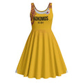 Queensland Papua New Guinea Custom Midi Dress All Gold Pacific PNG Tribal Style - Aussie Hoodie