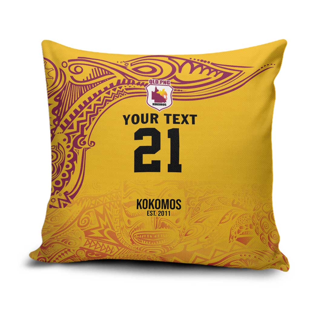 Queensland Papua New Guinea Custom Pillow Cover All Gold Pacific PNG Tribal Style - Aussie Hoodie