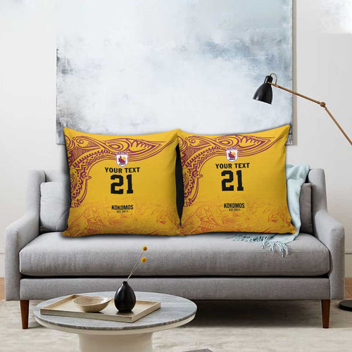 Queensland Papua New Guinea Custom Pillow Cover All Gold Pacific PNG Tribal Style - Aussie Hoodie