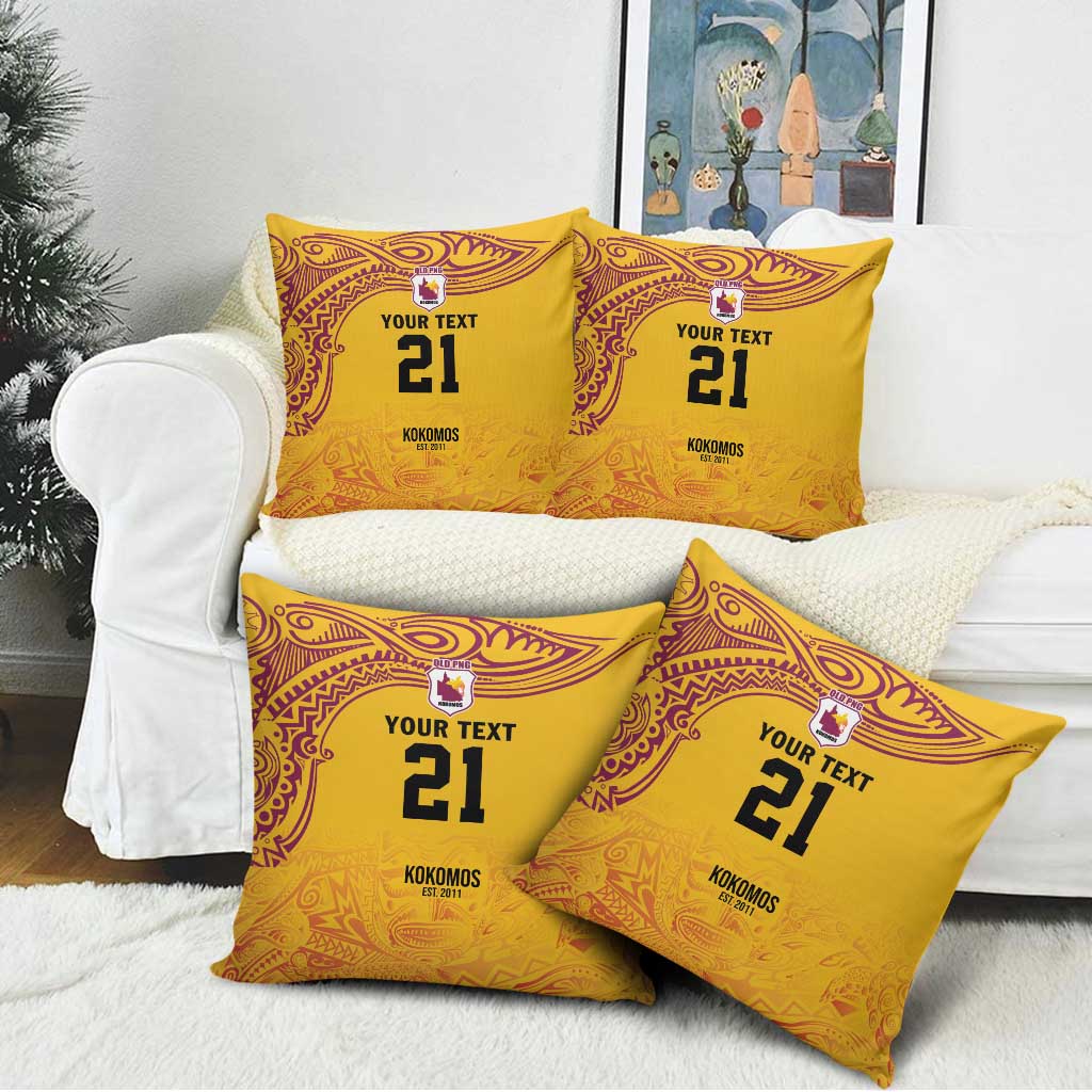 Queensland Papua New Guinea Custom Pillow Cover All Gold Pacific PNG Tribal Style - Aussie Hoodie