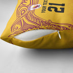 Queensland Papua New Guinea Custom Pillow Cover All Gold Pacific PNG Tribal Style - Aussie Hoodie