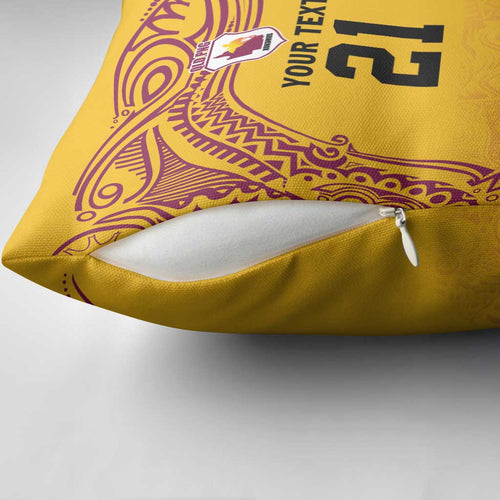 Queensland Papua New Guinea Custom Pillow Cover All Gold Pacific PNG Tribal Style - Aussie Hoodie