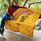 Queensland Papua New Guinea Custom Quilt All Gold Pacific PNG Tribal Style