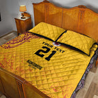 Queensland Papua New Guinea Custom Quilt Bed Set All Gold Pacific PNG Tribal Style