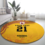 Queensland Papua New Guinea Custom Round Carpet All Gold Pacific PNG Tribal Style