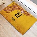 Queensland Papua New Guinea Custom Rubber Doormat All Gold Pacific PNG Tribal Style