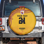 Queensland Papua New Guinea Custom Spare Tire Cover All Gold Pacific PNG Tribal Style