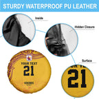 Queensland Papua New Guinea Custom Spare Tire Cover All Gold Pacific PNG Tribal Style