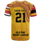 Queensland Papua New Guinea Custom T Shirt All Gold Pacific PNG Tribal Style
