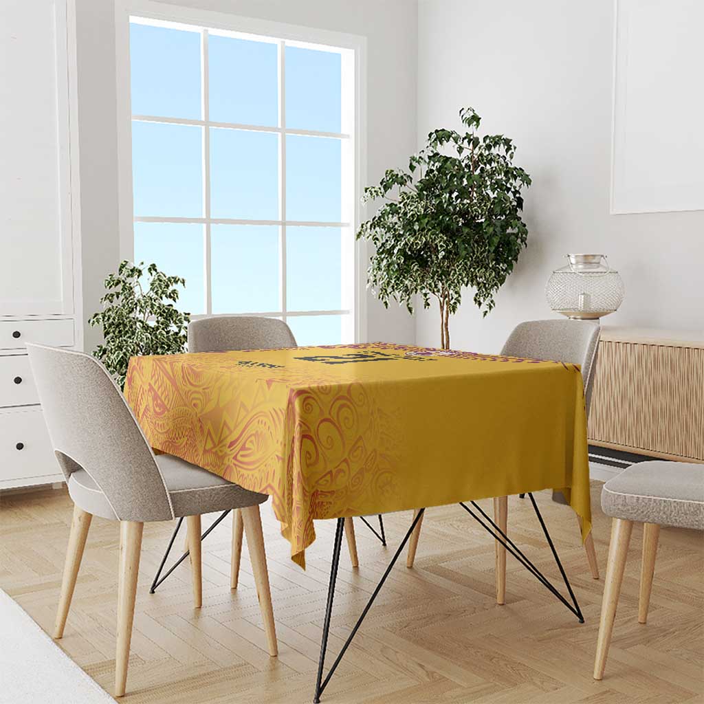 Queensland Papua New Guinea Custom Tablecloth All Gold Pacific PNG Tribal Style