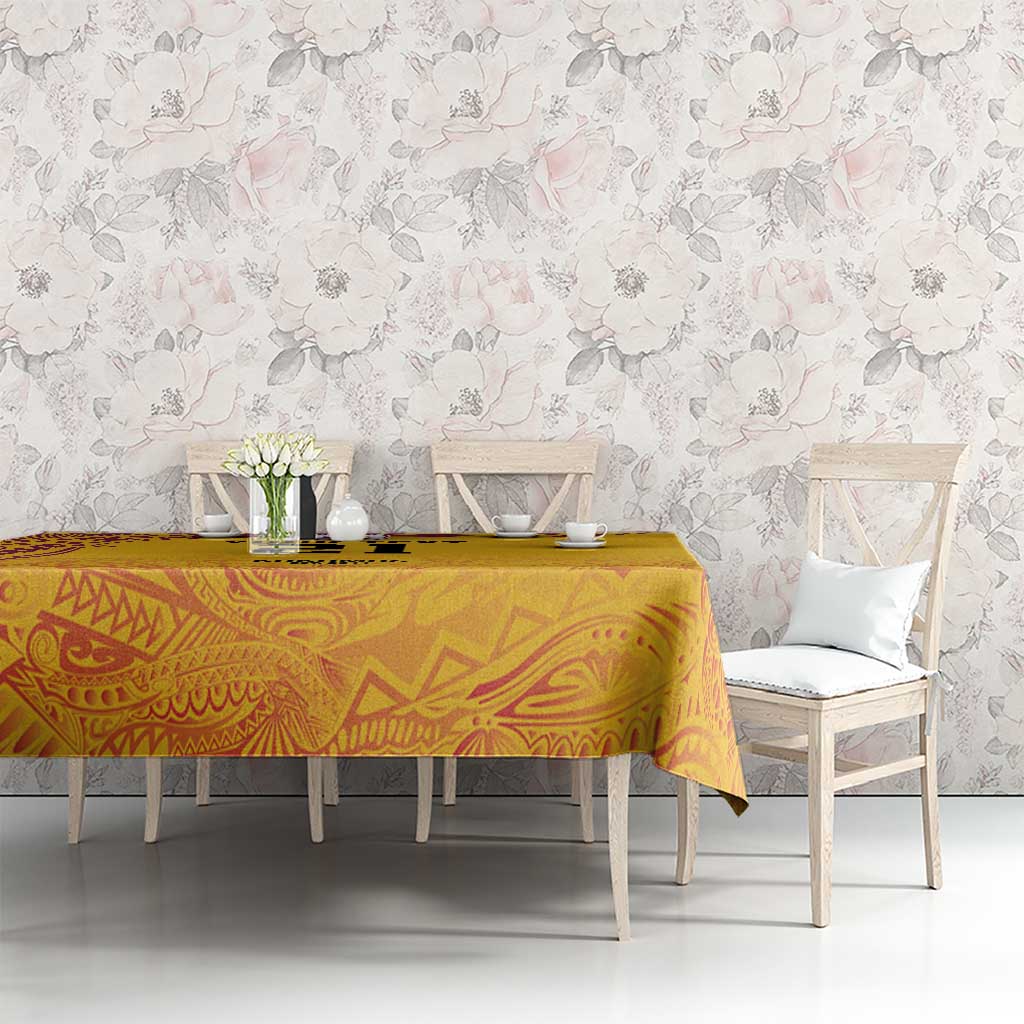 Queensland Papua New Guinea Custom Tablecloth All Gold Pacific PNG Tribal Style