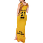 Queensland Papua New Guinea Custom Tank Maxi Dress All Gold Pacific PNG Tribal Style