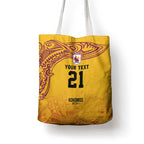 Queensland Papua New Guinea Custom Tote Bag All Gold Pacific PNG Tribal Style - Aussie Hoodie