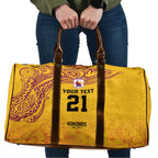 Queensland Papua New Guinea Custom Travel Bag All Gold Pacific PNG Tribal Style - Aussie Hoodie