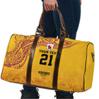 Queensland Papua New Guinea Custom Travel Bag All Gold Pacific PNG Tribal Style - Aussie Hoodie