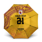 Queensland Papua New Guinea Custom Umbrella All Gold Pacific PNG Tribal Style - Aussie Hoodie