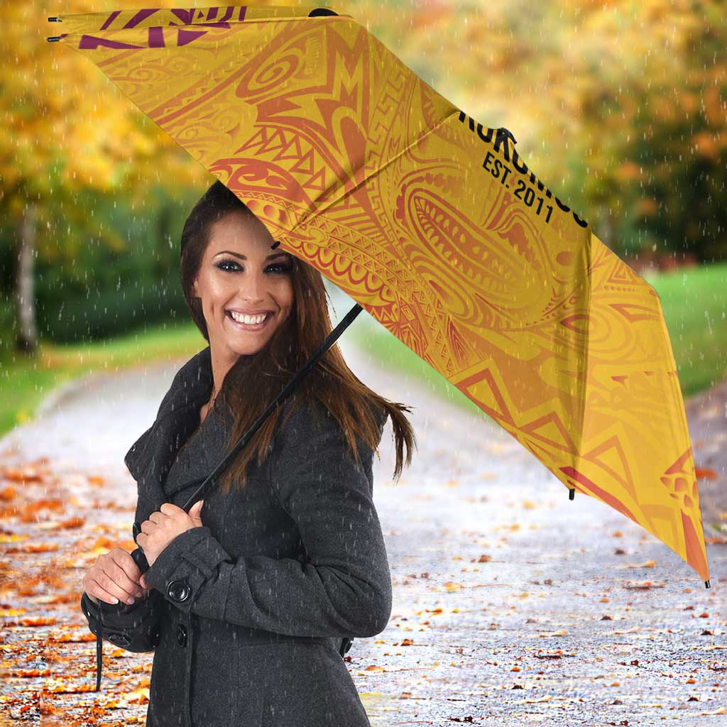 Queensland Papua New Guinea Custom Umbrella All Gold Pacific PNG Tribal Style - Aussie Hoodie