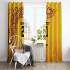 Queensland Papua New Guinea Custom Window Curtain All Gold Pacific PNG Tribal Style