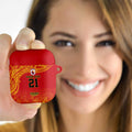Queensland Papua New Guinea Custom AirPods Case All Red Pacific PNG Tribal Style - Aussie Hoodie