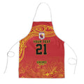Queensland Papua New Guinea Custom Apron All Red Pacific PNG Tribal Style - Aussie Hoodie