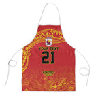 Queensland Papua New Guinea Custom Apron All Red Pacific PNG Tribal Style - Aussie Hoodie