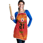Queensland Papua New Guinea Custom Apron All Red Pacific PNG Tribal Style - Aussie Hoodie