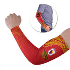 Queensland Papua New Guinea Custom Arm Sleeves All Red Pacific PNG Tribal Style - Aussie Hoodie