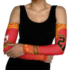 Queensland Papua New Guinea Custom Arm Sleeves All Red Pacific PNG Tribal Style - Aussie Hoodie