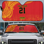 Queensland Papua New Guinea Custom Auto Sun Shade All Red Pacific PNG Tribal Style - Aussie Hoodie