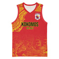 Queensland Papua New Guinea Custom Basketball Jersey All Red Pacific PNG Tribal Style - Aussie Hoodie