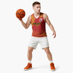 Queensland Papua New Guinea Custom Basketball Jersey All Red Pacific PNG Tribal Style - Aussie Hoodie