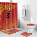 Queensland Papua New Guinea Custom Bathroom Set All Red Pacific PNG Tribal Style - Aussie Hoodie
