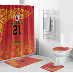 Queensland Papua New Guinea Custom Bathroom Set All Red Pacific PNG Tribal Style - Aussie Hoodie